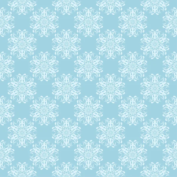 Mavi zemin üzerine beyaz çiçek desenli. Tekstil ve duvar kağıtları için sorunsuz süsleme