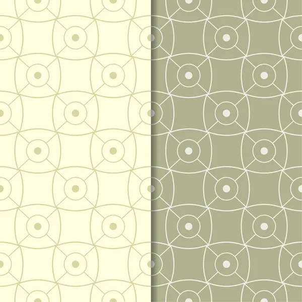 Zeytin yeşili geometrik süsler. Web, Tekstil ve duvar kağıtları için dikişsiz desen seti