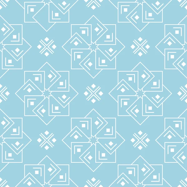 Mavi zemin üzerine beyaz çiçek süsleme. Tekstil ve duvar kağıtları için seamless modeli