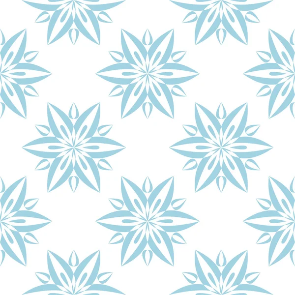 Ornement Floral Bleu Sur Fond Blanc Modèle Sans Couture Pour — Image vectorielle