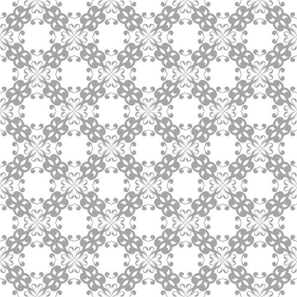 Beyaz arka plan üzerine açık gri çiçek süsleme. Tekstil ve duvar kağıtları için seamless modeli