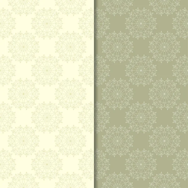 Zeytin yeşili çiçek arka planlar. Tekstil ve duvar kağıtları için dikişsiz desen seti