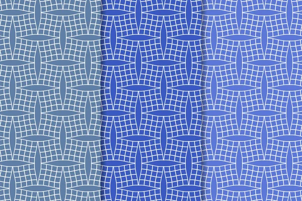 Mavi geometrik süsler. Web, Tekstil ve duvar kağıtları için dikey Dikişsiz desen seti