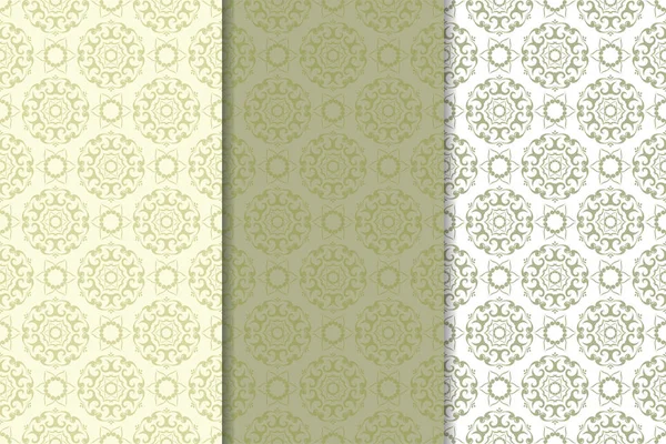 Zeytin yeşili çiçek sorunsuz süsler. Tekstil ve duvar kağıtları için dikey desenleri