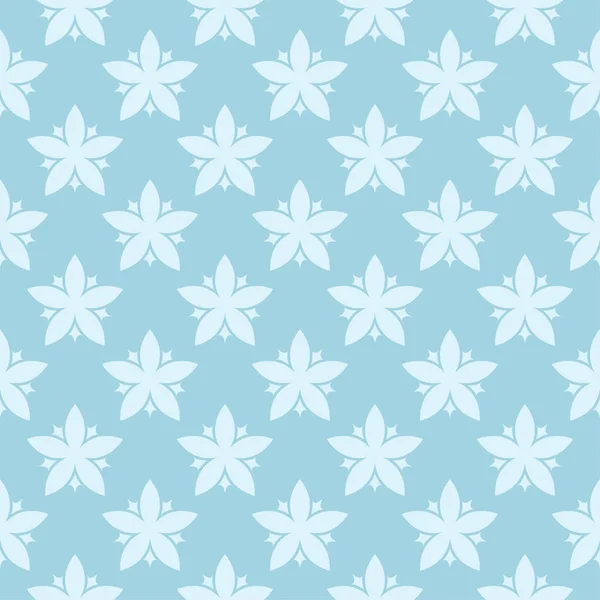 Motif Floral Blanc Sur Fond Bleu Ornement Sans Couture Pour — Image vectorielle