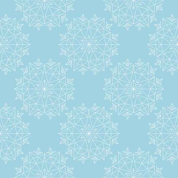 Mavi zemin üzerine beyaz çiçek süsleme. Tekstil ve duvar kağıtları için seamless modeli