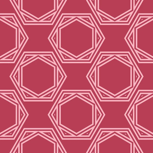 Kırmızı ve soluk pembe geometrik süsleme. Web, Tekstil ve duvar kağıtları için seamless modeli