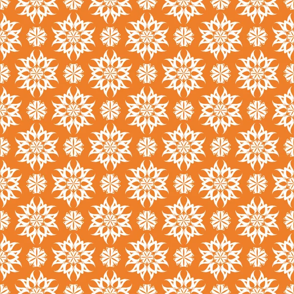 Turuncu çiçek süsleme beyaz elemanları ile. Tekstil ve duvar kağıtları için seamless modeli