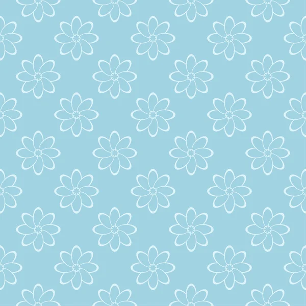 Mavi zemin üzerine beyaz çiçek desenli. Tekstil ve duvar kağıtları için sorunsuz süsleme