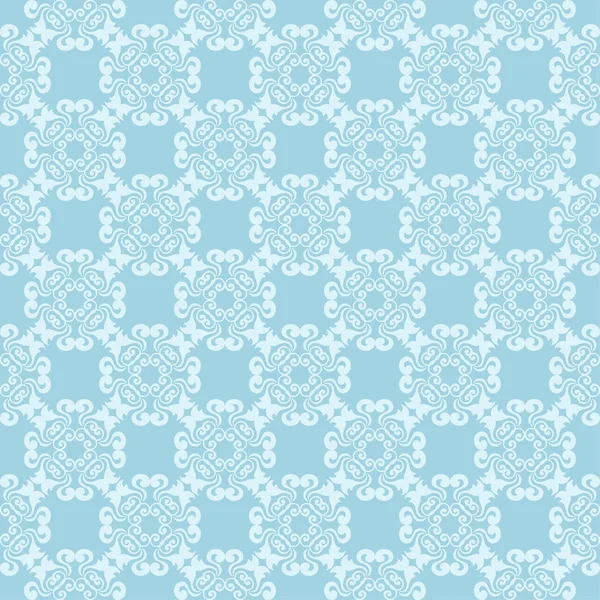 Weiße Und Blaue Florale Zierdekoration Nahtloses Muster Für Textilien Und — Stockvektor
