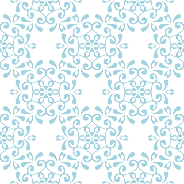 Beyaz zemin üzerine mavi çiçek süsleme. Tekstil ve duvar kağıtları için seamless modeli