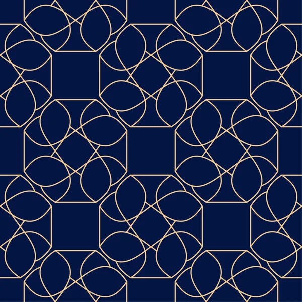 Altın mavi geometrik süsleme. Web, Tekstil ve duvar kağıtları için seamless modeli