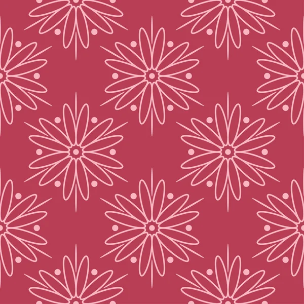 Kırmızı zemin üzerine çiçek süsleme. Tekstil ve duvar kağıtları için seamless modeli