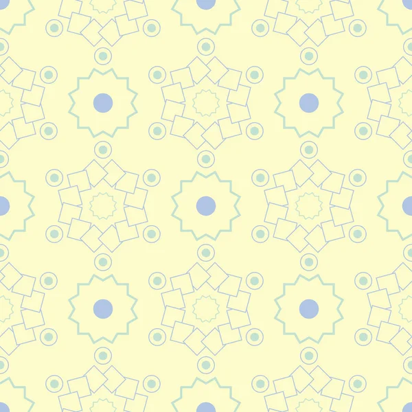 Geometrik seamless modeli. Bej renkli arka plan duvar kağıtları, Tekstil ve kumaş için mavi ve yeşil öğeleri ile