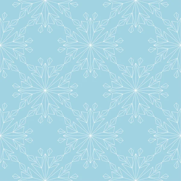 蓝色背景白色花卉无缝设计 — 图库矢量图片