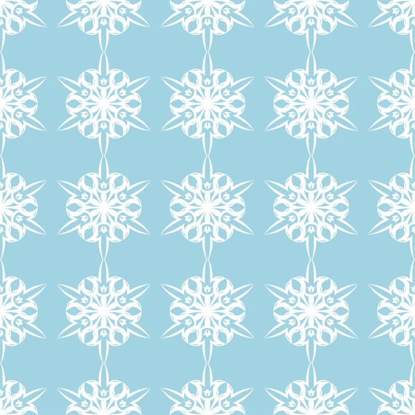 Weißes Blumenmuster Auf Blauem Hintergrund Nahtloses Muster Für Textilien Und — Stockvektor