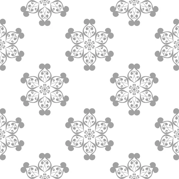 Beyaz arka plan üzerine açık gri çiçek süsleme. Tekstil ve duvar kağıtları için seamless modeli