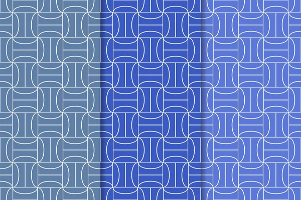 Web, Tekstil ve duvar kağıtları için geometrik Dikişsiz desen mavi seti