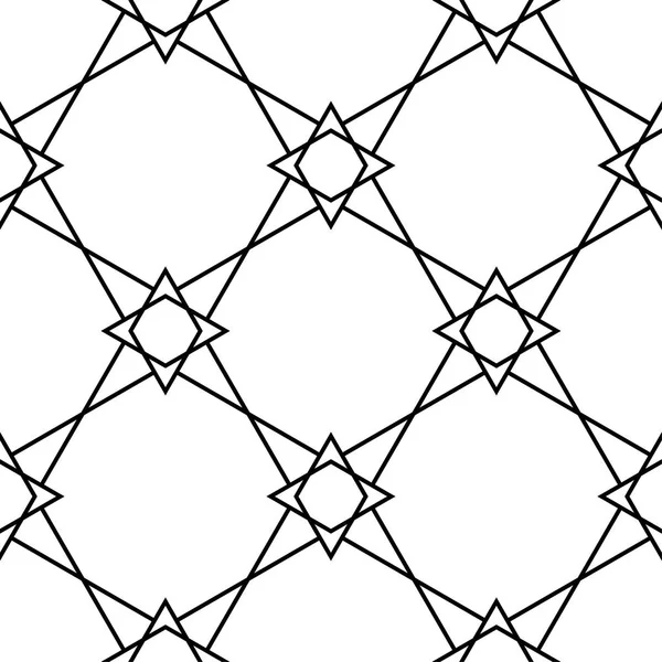 Geometrisches Ornament Weißes Und Schwarzes Nahtloses Muster Für Web Textilien — Stockvektor