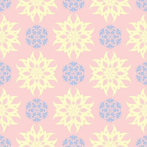 Çiçek sorunsuz arka plan. Duvar kağıtları, Tekstil ve kumaş için pembe, mavi ve sarı çiçek deseni