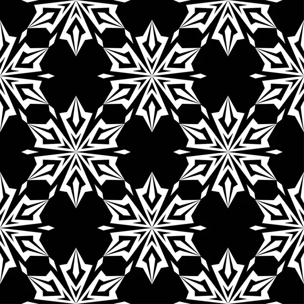 Siyah arka plan üzerine beyaz çiçek süsleme. Tekstil ve duvar kağıtları için seamless modeli