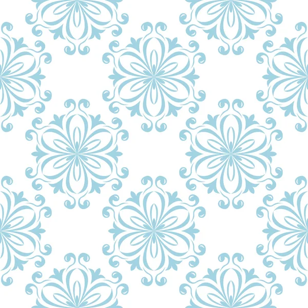 Blaues Blumenmuster Auf Weißem Hintergrund Nahtloses Muster Für Textilien Und — Stockvektor
