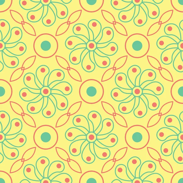 Sarı çiçek seamless modeli. Renkli arka plan duvar kağıtları, Tekstil ve kumaş için pembe ve yeşil çiçek tasarım ile