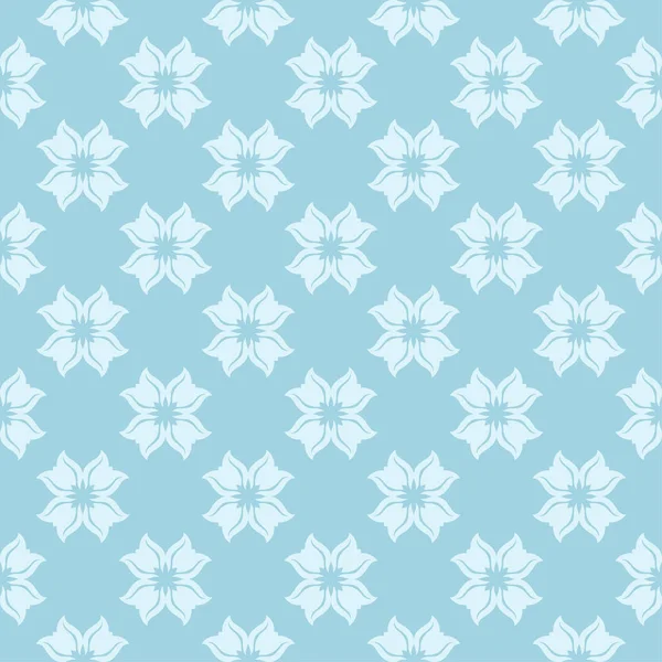 Mavi zemin üzerine beyaz çiçek desenli. Tekstil ve duvar kağıtları için sorunsuz süsleme