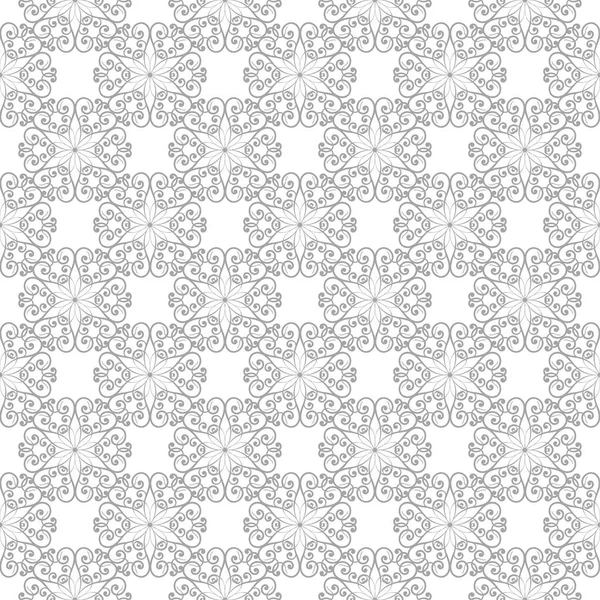 Beyaz arka plan üzerine açık gri çiçek süsleme. Tekstil ve duvar kağıtları için seamless modeli