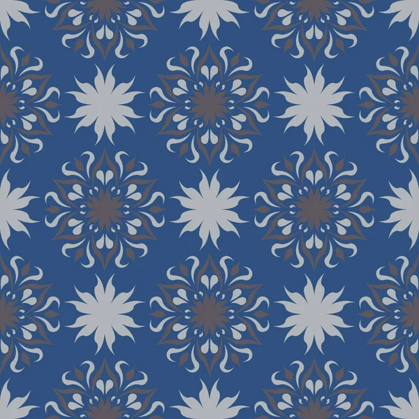 Sorunsuz çiçek desenli. Koyu mavi arka plan duvar kağıtları, Tekstil ve kumaş için çiçek tasarımları ile