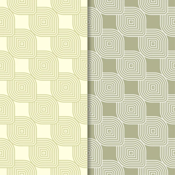 Zeytin yeşili geometrik süsler. Web, Tekstil ve duvar kağıtları için dikişsiz desen seti