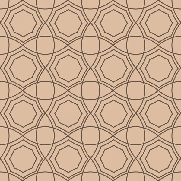 Beige Und Braune Geometrische Ornamente Nahtloses Muster Für Web Textilien — Stockvektor