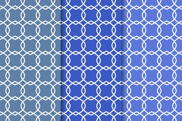 Mavi geometrik süsler. Web, Tekstil ve duvar kağıtları için dikey Dikişsiz desen seti