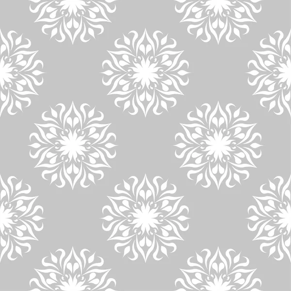 Gri ve beyaz çiçek süsleme. Tekstil ve duvar kağıtları için seamless modeli