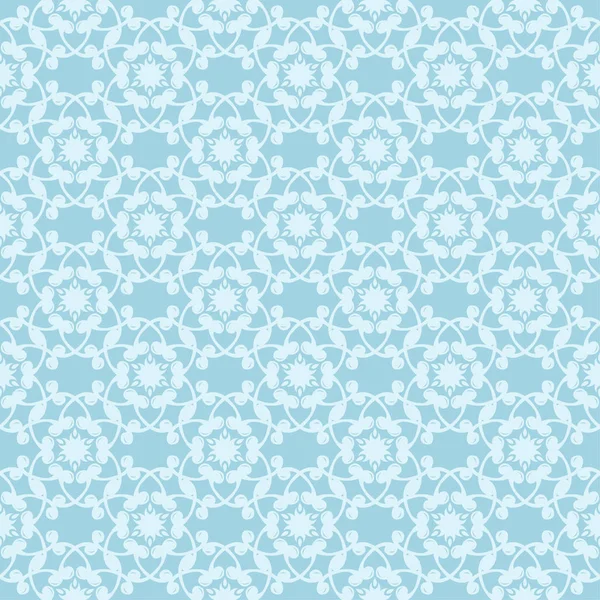 Mavi zemin üzerine beyaz çiçek desenli. Tekstil ve duvar kağıtları için sorunsuz süsleme