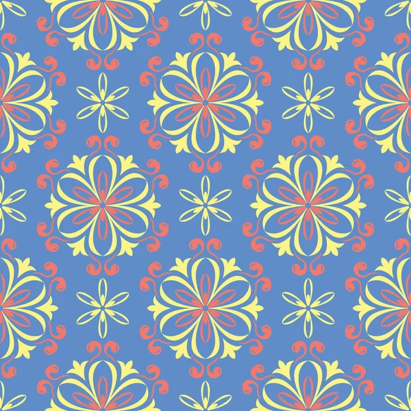 Çiçek mavi seamless modeli. Renkli çiçek arka plan duvar kağıtları, Tekstil ve kumaş için