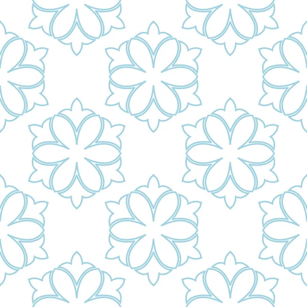 Flores Azules Sobre Fondo Blanco Patrón Sin Costura Ornamental Para — Archivo Imágenes Vectoriales