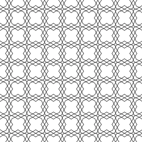 Schwarzes Geometrisches Ornament Auf Weißem Hintergrund Nahtloses Muster Für Web — Stockvektor