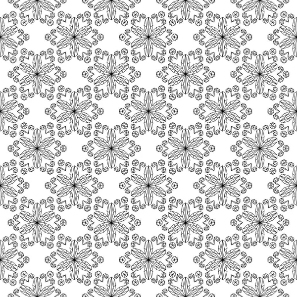 Siyah ve beyaz çiçekli süsler. Seamless modeli