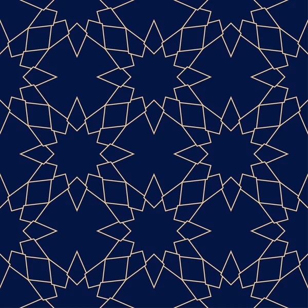 Geometrik süsleme. Altın mavi seamless modeli web, Tekstil ve duvar kağıtları için