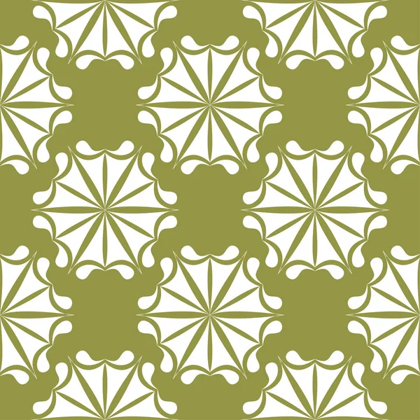 Zeytin yeşil zemin üzerine beyaz çiçek süsleme. Tekstil ve duvar kağıtları için seamless modeli