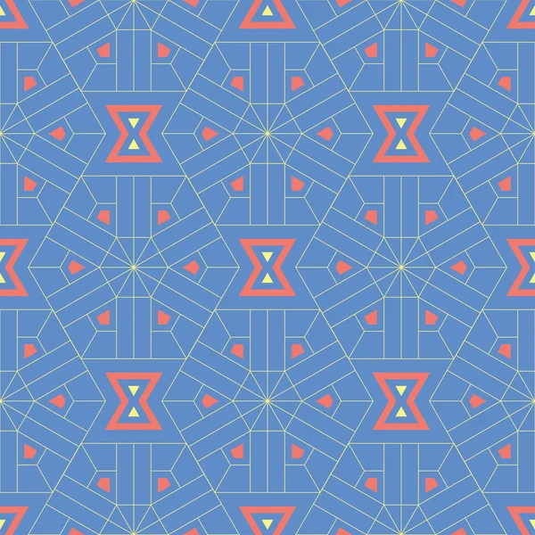 Geometrischer Hintergrund Blaues Nahtloses Muster Für Tapeten Textilien Und Stoffe — Stockvektor