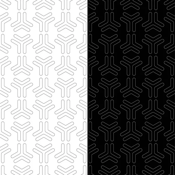 Siyah ve beyaz geometrik yazdırır. Web, Tekstil ve duvar kağıtları için dikişsiz desen seti