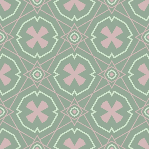 Geometrik koyu yeşil sorunsuz arka plan wth pembe öğeleri. Kumaş ve duvar kağıtları için