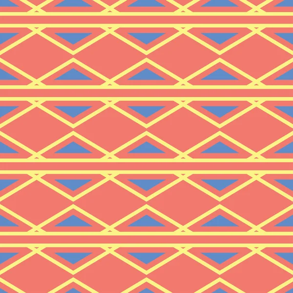 Geometrik parlak çok sorunsuz arka plan renkli. Turuncu arka plan üzerinde öğeleri mavi ve bej. Duvar kağıtları ve kumaşlar için tasarım