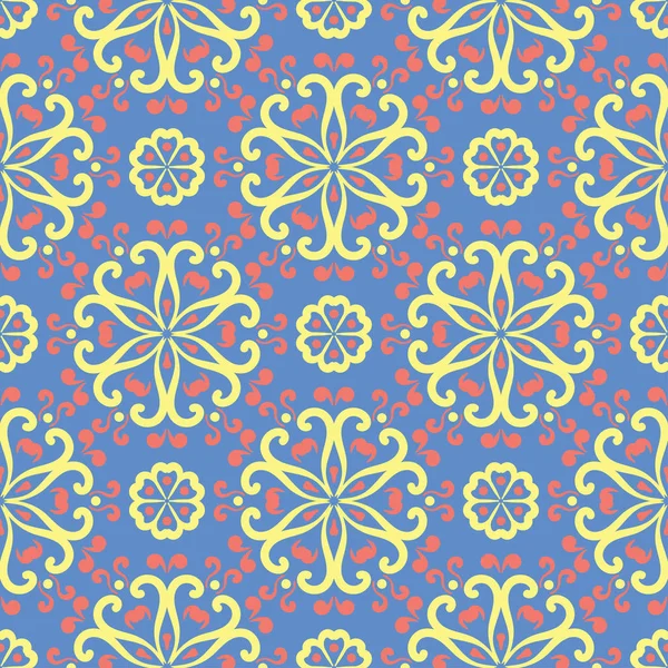 Çiçek mavi seamless modeli. Parlak arka plan duvar kağıtları, Tekstil ve kumaş için renkli çiçek öğeleri ile