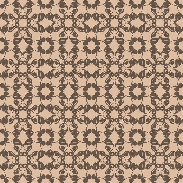 Kahverengi ve bej çiçekli süs. Tekstil ve duvar kağıtları için seamless modeli