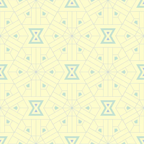 Yeşil ve mavi tasarım ile geometrik bej seamless modeli. Arka plan duvar kağıtları, Tekstil ve kumaş için