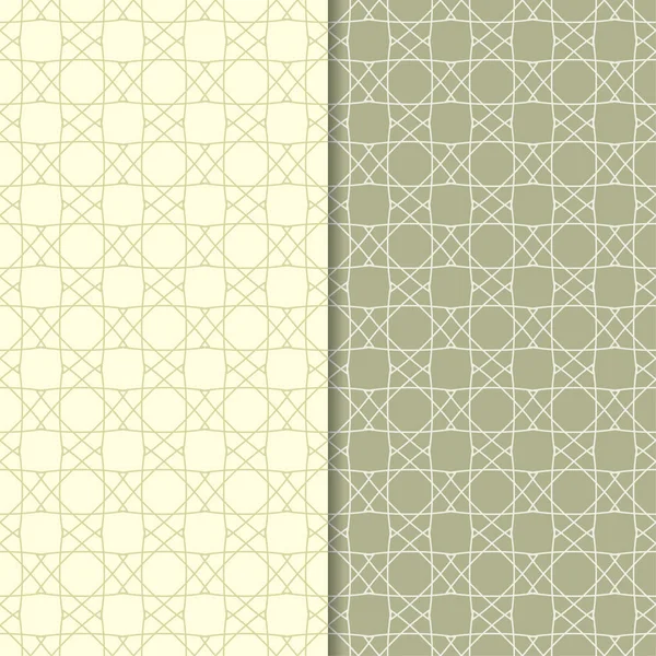 Zeytin yeşili geometrik süsler. Web, Tekstil ve duvar kağıtları için dikişsiz desen seti