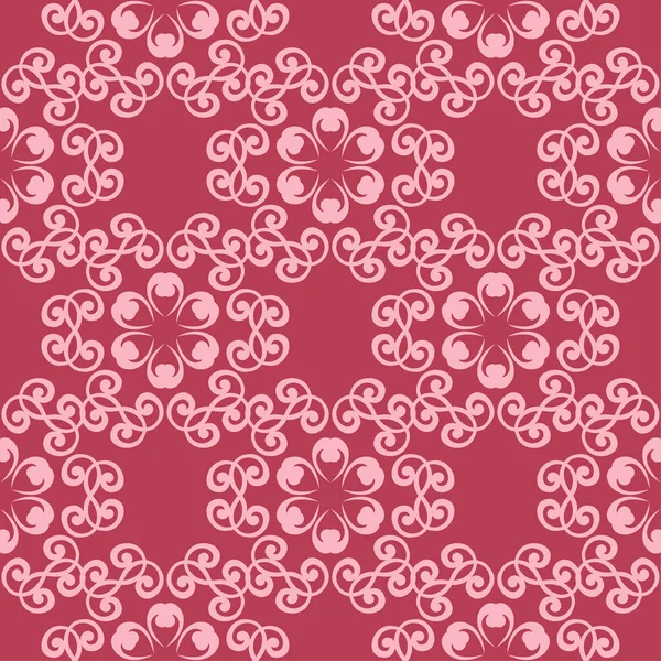 Kırmızı zemin üzerine çiçek süsleme. Tekstil ve duvar kağıtları için seamless modeli